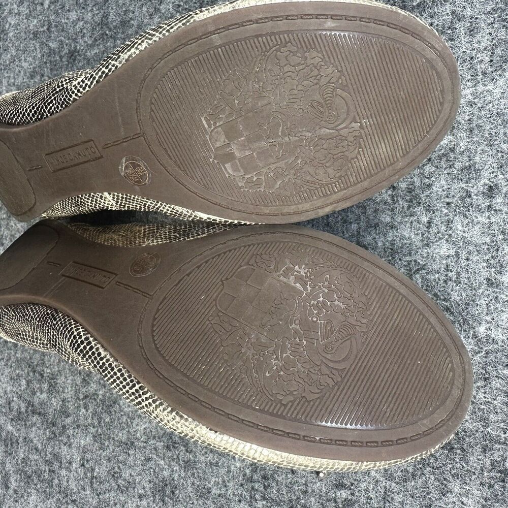 Vince Camuto Ballet Flats Women Size Gold Snake Skin Textured Bow Charm Eryn - Picture 14 of 15